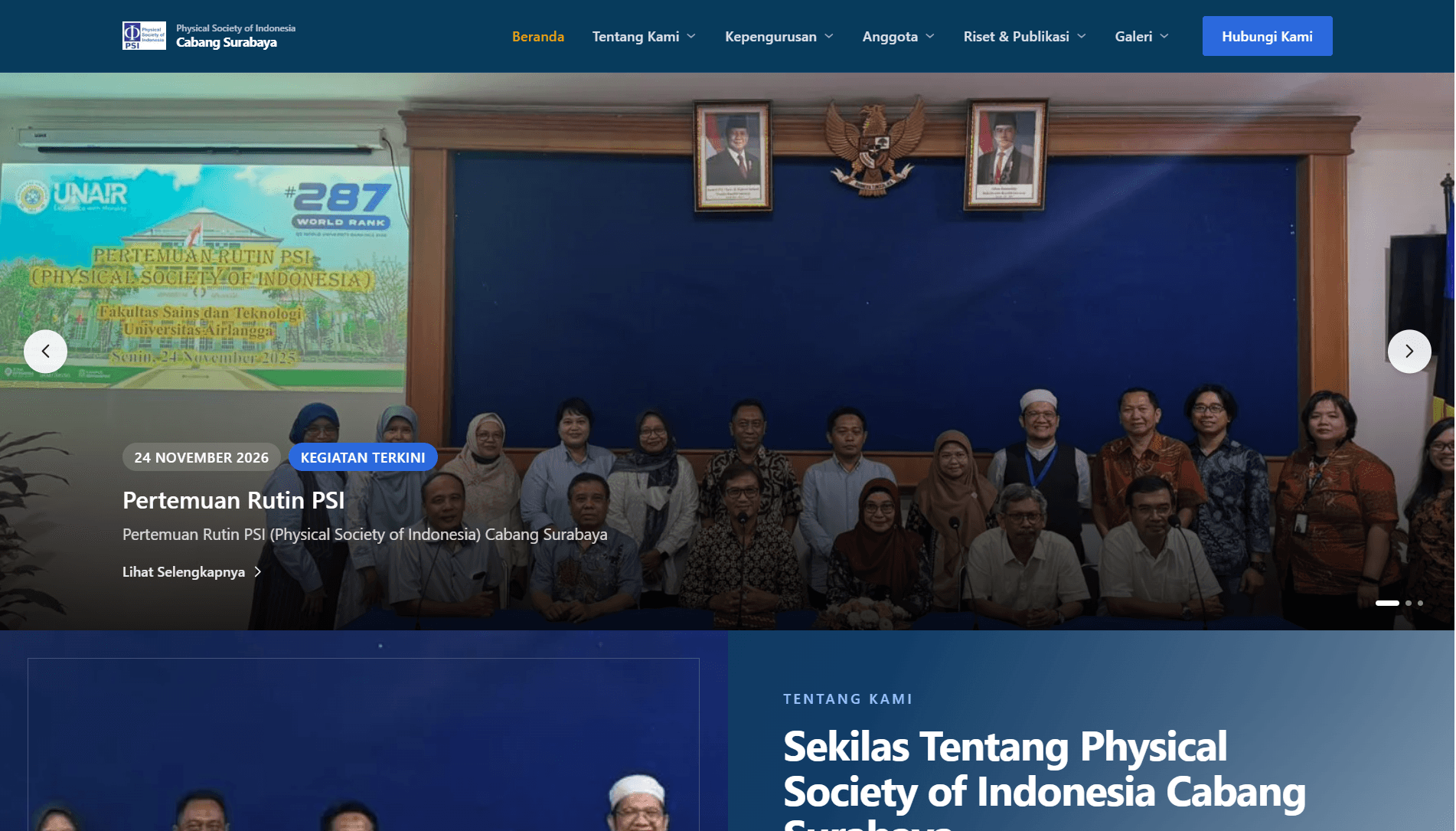 Physical Society of Indonesia (PSI) Website